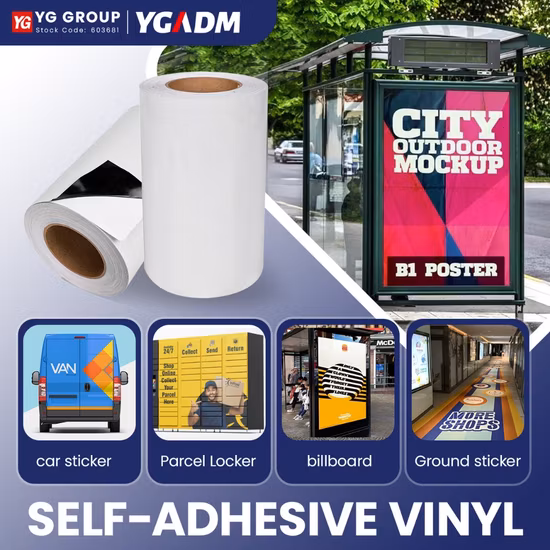 Eco solvente/UV brilhante/fosco vinil autoadesivo de PVC imprimível para adesivo transparente de PVC auto